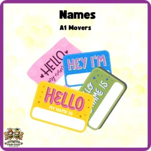 Flashcards Names A1 Movers CEFR