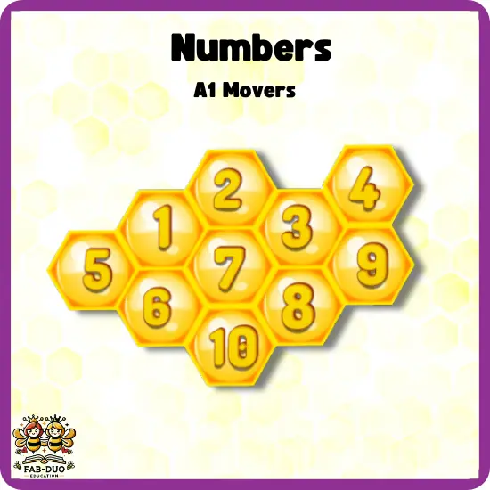 Flashcards Numbers A1 Movers CEFR